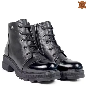 Черни дамски боти от естествена кожа и лак 209270-... Черни дамски боти от естествена кожа и лак 209270-...