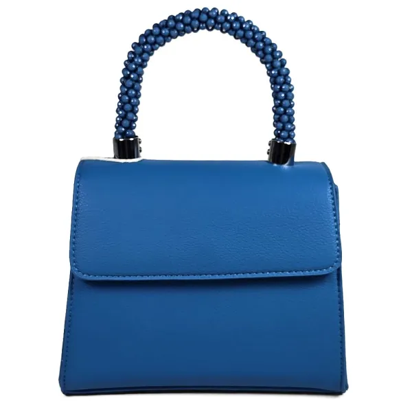 Елегантна дамска чанта в синьо с ефектна дръжка N85023-5 Елегантна дамска чанта в синьо с ефектна дръжка N85023-5