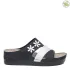 Черни дамски анатомични чехли на платформа 154161-1 Black/Grey