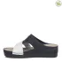 Черни дамски анатомични чехли на платформа 154161-1 Black/Grey