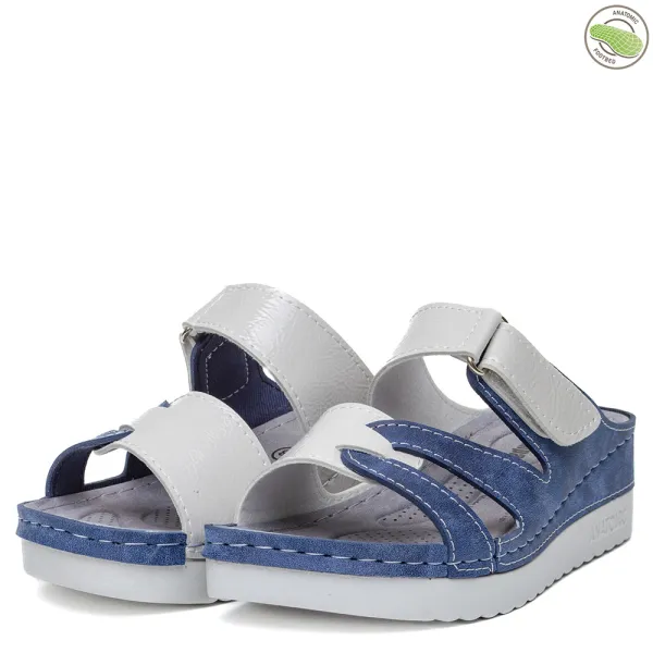 Сини дамски анатомични чехли 154707-3 Navy/Grey