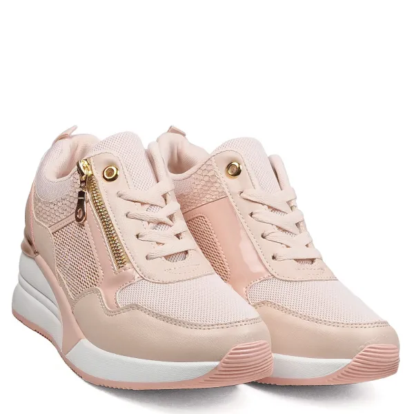 Дамски маратонки на платформа в розов цвят A6806-4 Pink