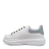 Бели дамски маратонки с ефектни връзки D2246-2 White/Silver
