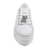 Бели дамски кецове с аксесоар мече, с камъни D2303-1 White