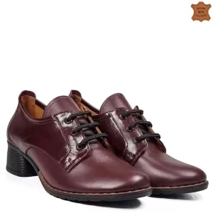 Дамски ежедневни обувки от естествена кожа в бордо... Дамски ежедневни обувки от естествена кожа в бордо...