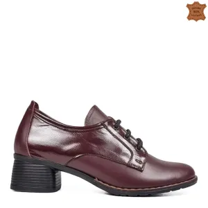 Дамски ежедневни обувки от естествена кожа в бордо... Дамски ежедневни обувки от естествена кожа в бордо...