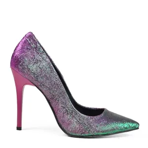 Елегантни дамски обувки хамелеон в преливащи цвето... Елегантни дамски обувки хамелеон в преливащи цвето...