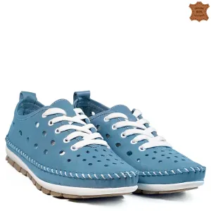 Равни летни дамски обувки в цвят деним 2023161-5... Равни летни дамски обувки в цвят деним 2023161-5...