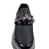 Черни дамски обувки с красив аксесоар с камъни A4332-3 Black