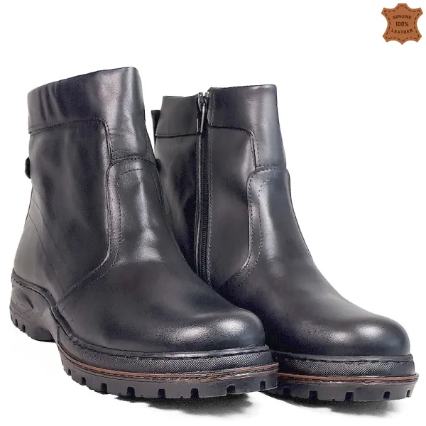 Ежедневни мъжки боти от естествена кожа в черно 2023589-1 Ежедневни мъжки боти от естествена кожа в черно 2023589-1