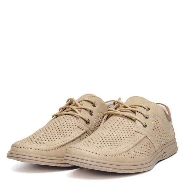 Бежови пролетни мъжки обувки W030021-2 Beige
