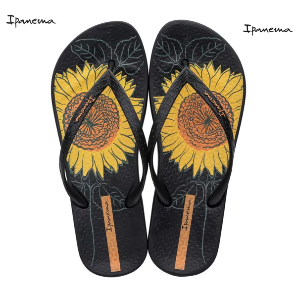 Дамски черни джапанки IPANEMA 83178/23923 BLACK/YELLOW/ORANGE