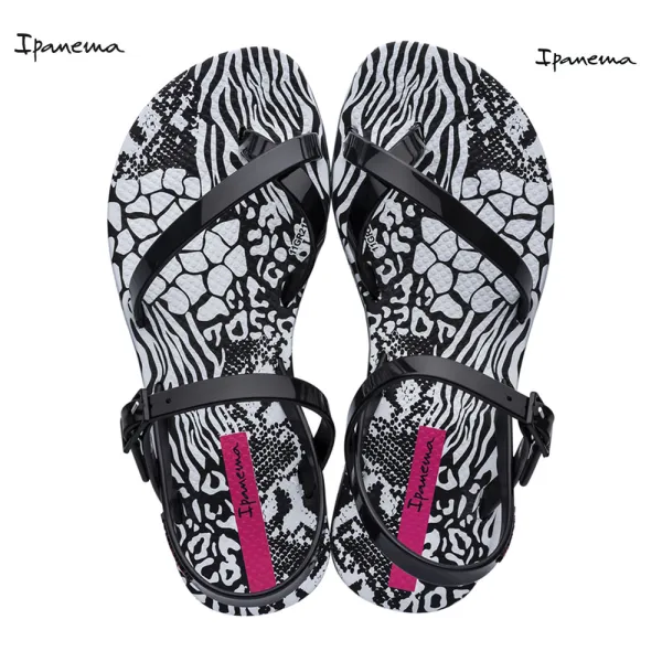Дамски сандали в бяло и черно IPANEMA 83179/2082 BLACK/WHITE