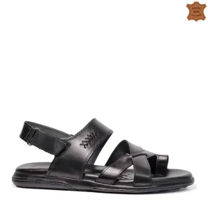 Черни мъжки сандали от естествена кожа Gladiator G... Черни мъжки сандали от естествена кожа Gladiator G...